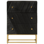Chest of Drawers Black 55x30x76 cm Solid Wood Mango and Iron 372025