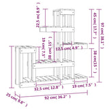 Plant Stand 92x25x97 cm Solid Wood Pine 822102