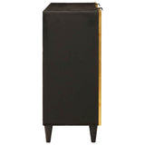 Side Cabinet Black and Gold 90 x 33.5 x 75 cm Solid Mango Wood 4017856