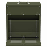 Chicken Treadle Feeder Olive Green 33 x 42 x 40 cm 10 kg 874691