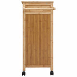 Kitchen Trolley with Wheels Natural 90.5 x 36 x 86.5 cm Bamboo 42028293