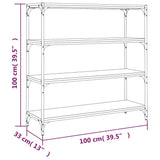 Book Cabinet Sonoma Oak 100x33x100 cm Engineered Wood and Steel 819358