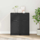 Sideboard 2 pcs Black Oak 30 x 30 x 70 cm Engineered Wood 862773