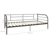 DayBed Frame without Mattress Grey Metal 90x200 cm 284674