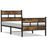 Metal Bed Frame without Mattress Smoked Oak 100x190 cm 4017065