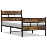 Metal Bed Frame without Mattress Smoked Oak 100x200 cm 4017066