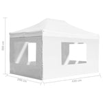 Professional Folding Party Tent with Walls Aluminium 4.5x3 m White 45500