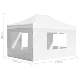 Professional Folding Party Tent with Walls Aluminium 4.5x3 m White 45500