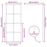 Walk-in Shower Wall with Clear ESG Glass 80x195 cm Black 151033