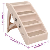 Folding Dog Stairs Cream 62x40x49.5 cm 170984