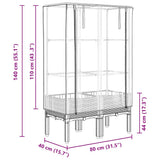 Raised Bed with Greenhouse Cover Rattan Look 80x40x140 cm 4015833