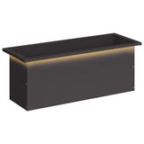 Garden Planter with LED Black 30 x 80 x 30 cm Steel 8008098