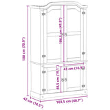 Display Cabinet White 103.5 x 42 x 180 cm Solid Pine Wood 42024945