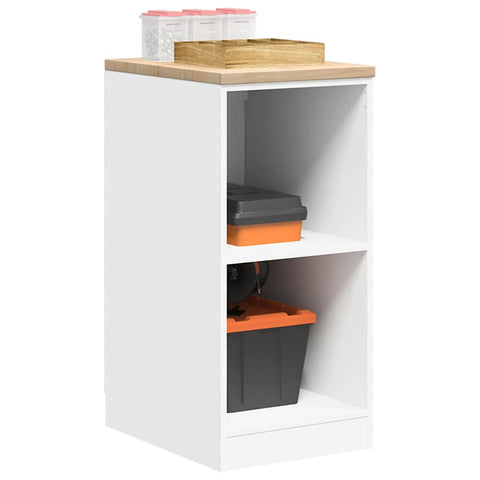 ZNTS Garage Storage Cabinet White 40x51x85 cm Solid Wood Pine 860535