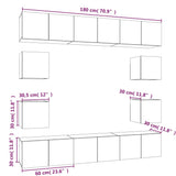 10 Piece TV Cabinet Set Smoked Oak Engineered Wood 3120215