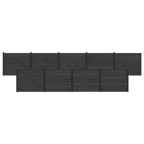 Fence Panel 9 pcs WPC and Aluminium Black 3429482