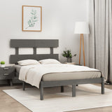 ZNTS Bed Frame without Mattress Grey 135x190 cm Double Solid Wood 3104650