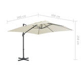 Cantilever Garden Parasol Sand Polyester with PA Coating 44632