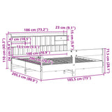 Bookcase Bed without Mattress 180x200cm Super King Solid Wood Pine 3323017