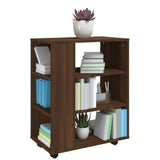 Rolling Cabinet Brown Oak 60x35x75 cm Engineered Wood 815968