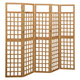 316480 5-Panel Room Divider/Trellis Solid Fir Wood 201,5x180 cm