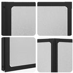Shower Bath Screen Wall 140 x 168 cm 7 Panels Foldable with Towel Rack 140786
