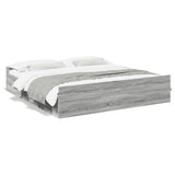 Bed Frame with Drawers without Mattress Grey Sonoma 180x200 cm Super King 3280277
