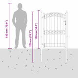 Fence Gate EMMEN 200 x 100 cm Powder-coated steel Grey Lockable 42008976