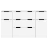 3 Piece Sideboard Set White Engineered Wood 3115820