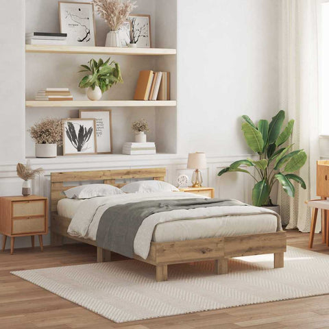 Bed Frame Artisan oak 120 x 190 cm Engineered wood 3333958