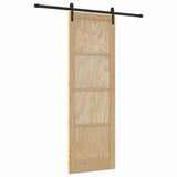 Sliding Door Manual Natural and black 78 x 232 cm 3333166