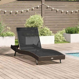 Sun Lounger Reclining 197 x 70 x 82 cm Poly Rattan 42009976