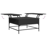 ZNTS Coffee Table Black 80x80x45 cm Engineered Wood and Metal 845401