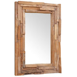 Decorative Mirror Teak 90x60 cm Rectangular 244563