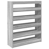Shoe Rack Grey Sonoma 80x25x100 cm Engineered Wood 859901