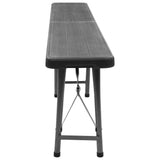 Garden Bench Set of 2 Black Powder-coated steel, HDPE 180 cm 48832