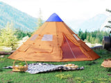 6 Men Tipi Tent with Carry Bag - Orange T3398P348698