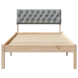Bed frame Brown and light grey 90 x 200 cm Solid pine wood 878634