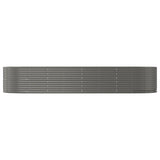 Garden Raised Bed Grey 367x140x68 cm Galvanised Steel 319104