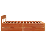 Bed Frame without Mattress Wax Brown 120x190 cm Small Double Solid Wood Pine 3301769
