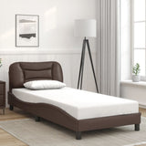 Bed Frame with LED without Mattress "Hvar" Brown 90x200 cm 3213908