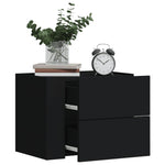 ZNTS Wall-mounted Bedside Cabinets 2 pcs Black 45x30x35 cm 848328