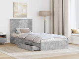 Storage Bed Concrete Grey 75 x 190 cm Engineered Wood 3411260