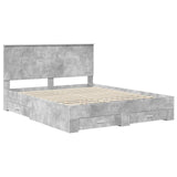 Bed Frame Concrete Grey 160 x 200 cm Engineered Wood 3411283