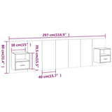 Bed Headboard with Cabinets Sonoma Oak Engineered Wood 3115742