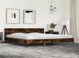 Bed Frame without Mattress Smoked Oak 180x200 cm Super King 3280014