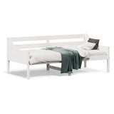 ZNTS Day Bed without Mattress White 90x190 cm Single Solid Wood Pine 842839