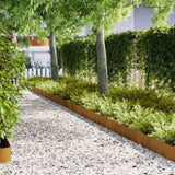 Lawn Edgings 50 pcs Brown 100 x 0.5 x 20 cm Weathering Steel 3335780
