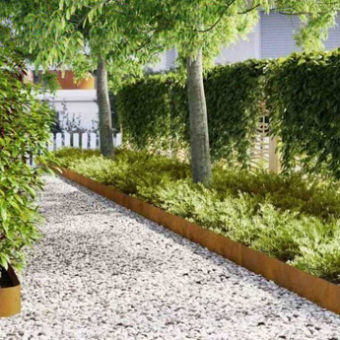 Lawn Edgings 50 pcs Brown 100 x 0.5 x 20 cm Weathering Steel 3335780