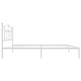 Metal Bed Frame without Mattress with Headboard White 80x200cm 353479